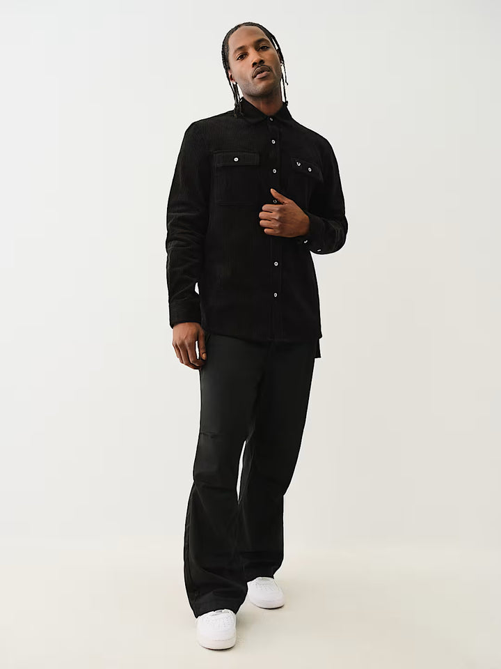 TRUE RELIGION CORDUROY LONG SLEEVE WORKWEAR SHIRT