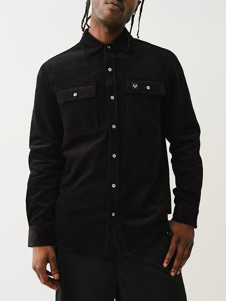 TRUE RELIGION CORDUROY LONG SLEEVE WORKWEAR SHIRT