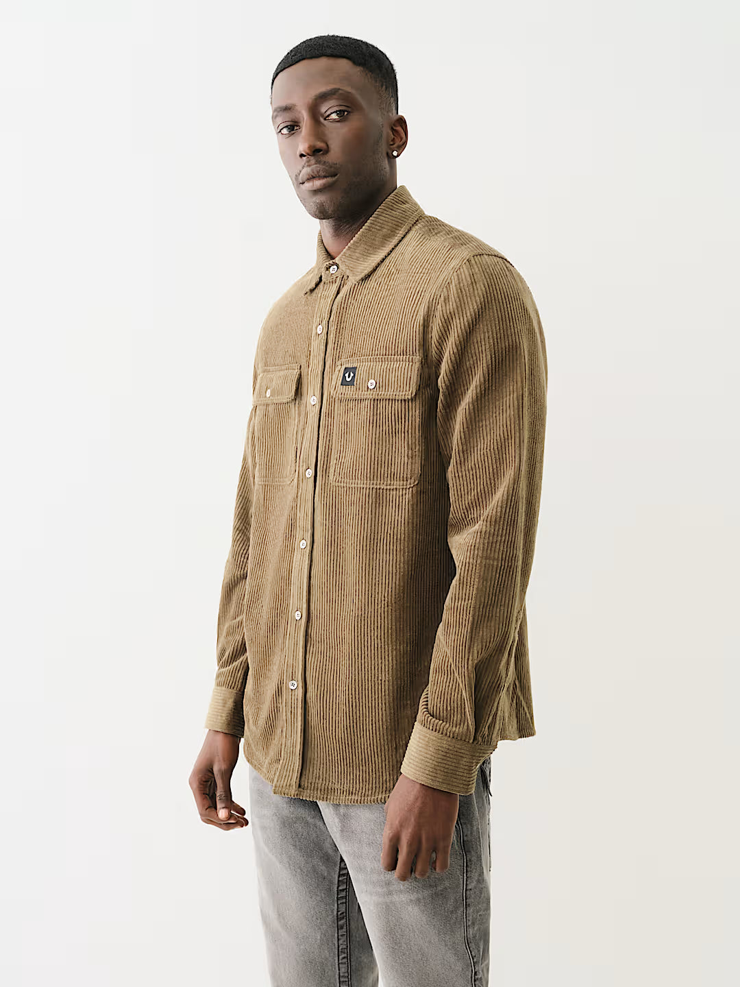 TRUE RELIGION CORDUROY LONG SLEEVE WORKWEAR SHIRT
