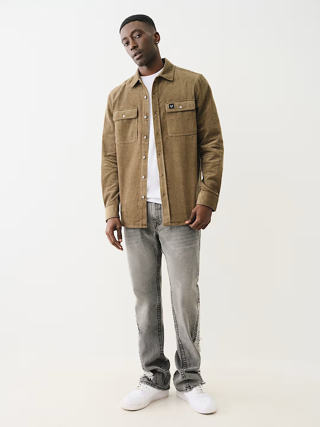 TRUE RELIGION CORDUROY LONG SLEEVE WORKWEAR SHIRT