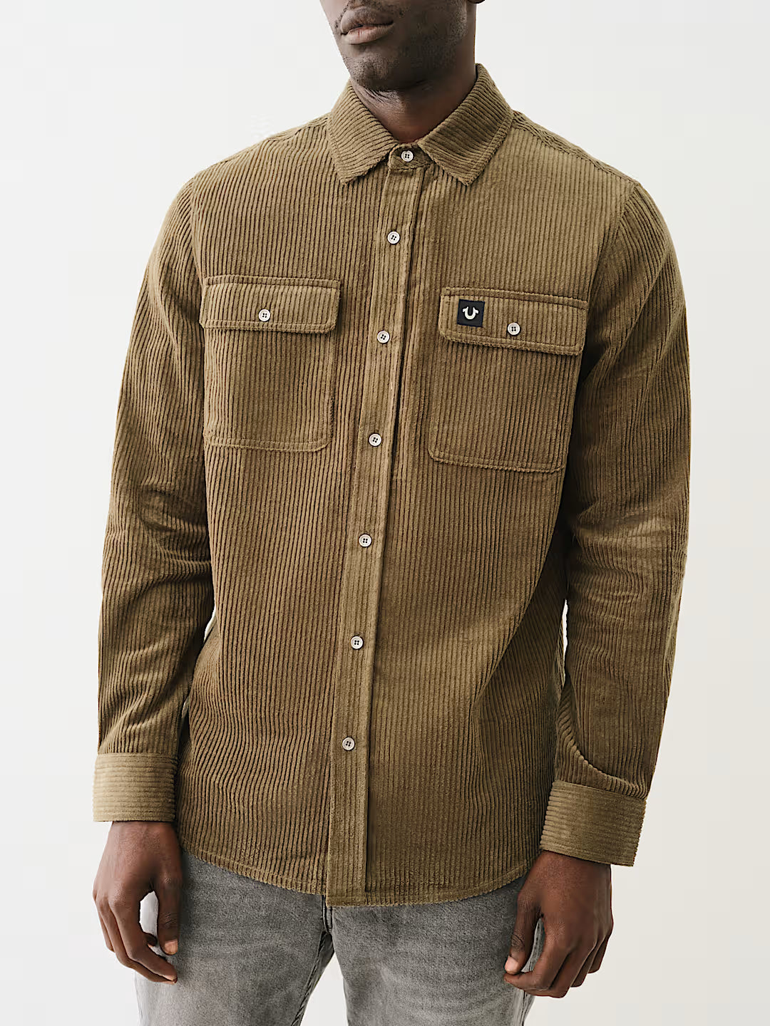 TRUE RELIGION CORDUROY LONG SLEEVE WORKWEAR SHIRT