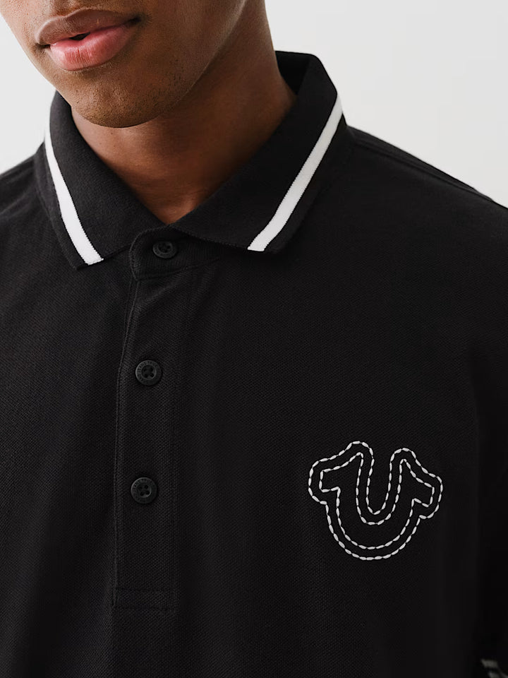 TRUE RELIGION BIG T HORSESHOE POLO SHIRT