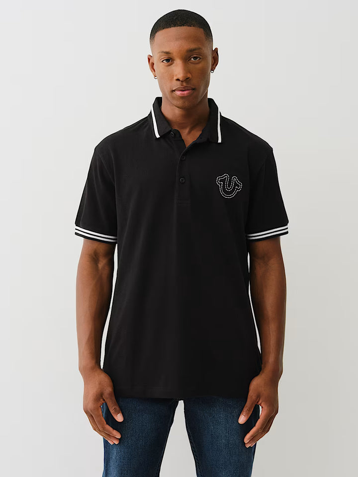 TRUE RELIGION BIG T HORSESHOE POLO SHIRT