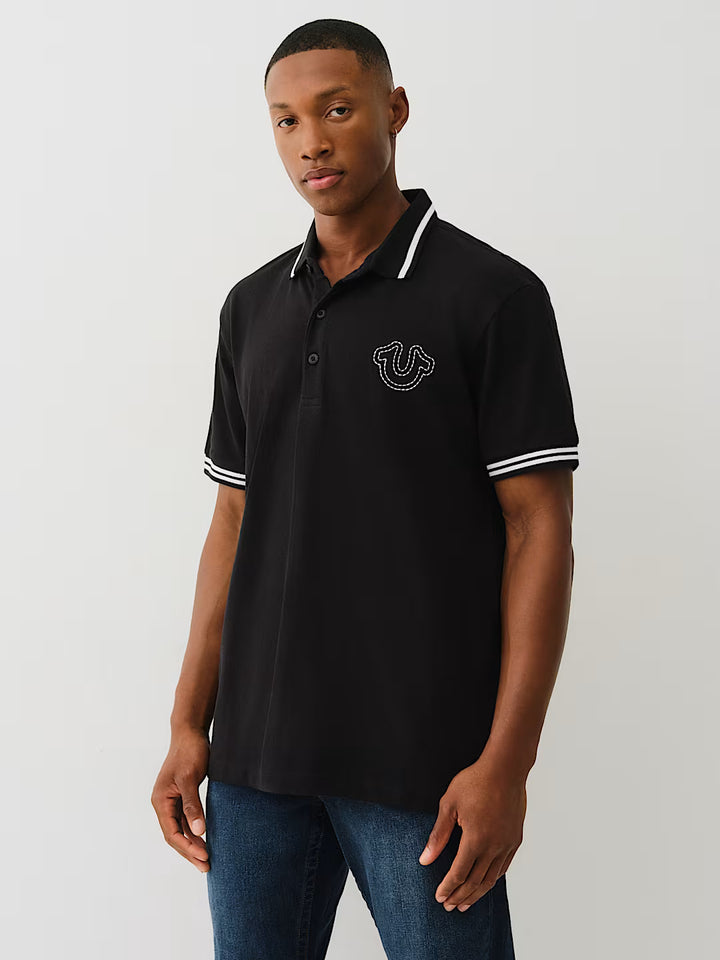 TRUE RELIGION BIG T HORSESHOE POLO SHIRT