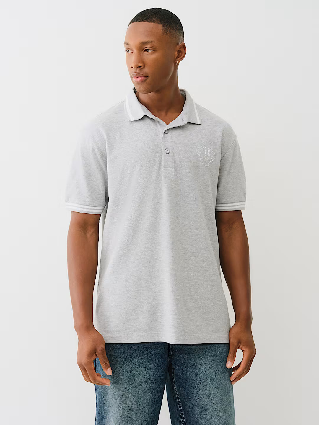 TRUE RELIGION BIG T HORSESHOE POLO SHIRT