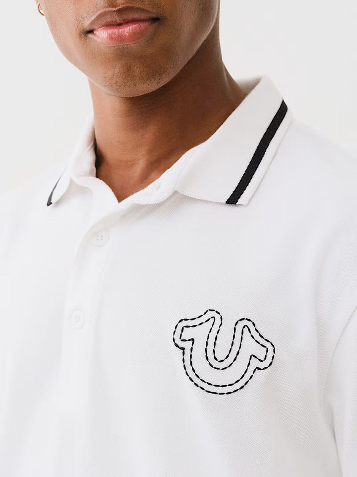 TRUE RELIGION BIG T HORSESHOE POLO SHIRT