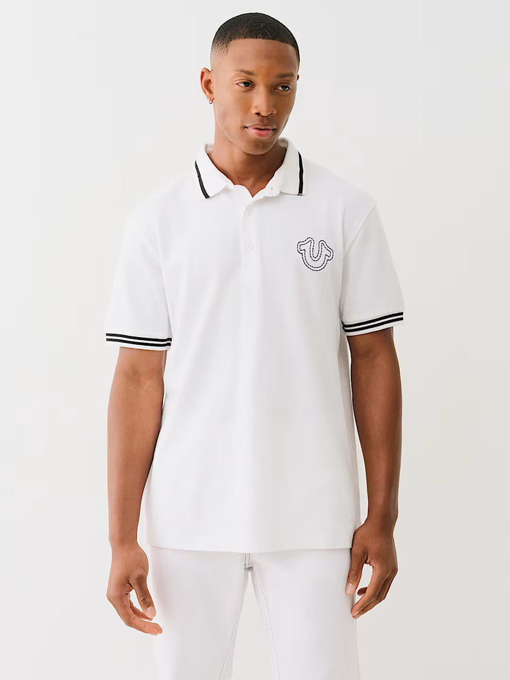 TRUE RELIGION BIG T HORSESHOE POLO SHIRT