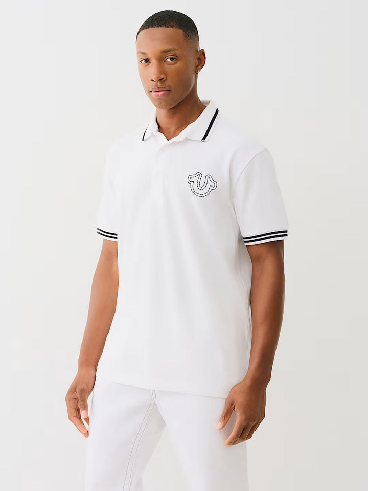 TRUE RELIGION BIG T HORSESHOE POLO SHIRT