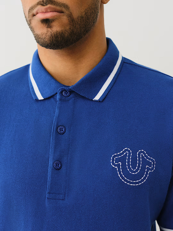 TRUE RELIGION BIG T HORSESHOE POLO SHIRT