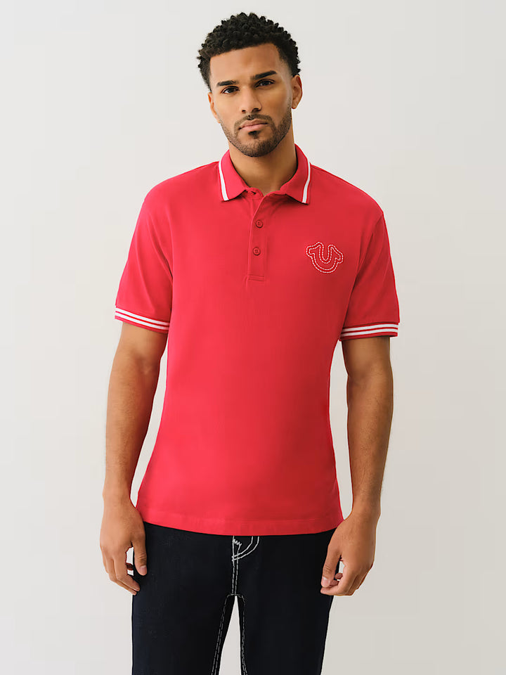 TRUE RELIGION BIG T HORSESHOE POLO SHIRT