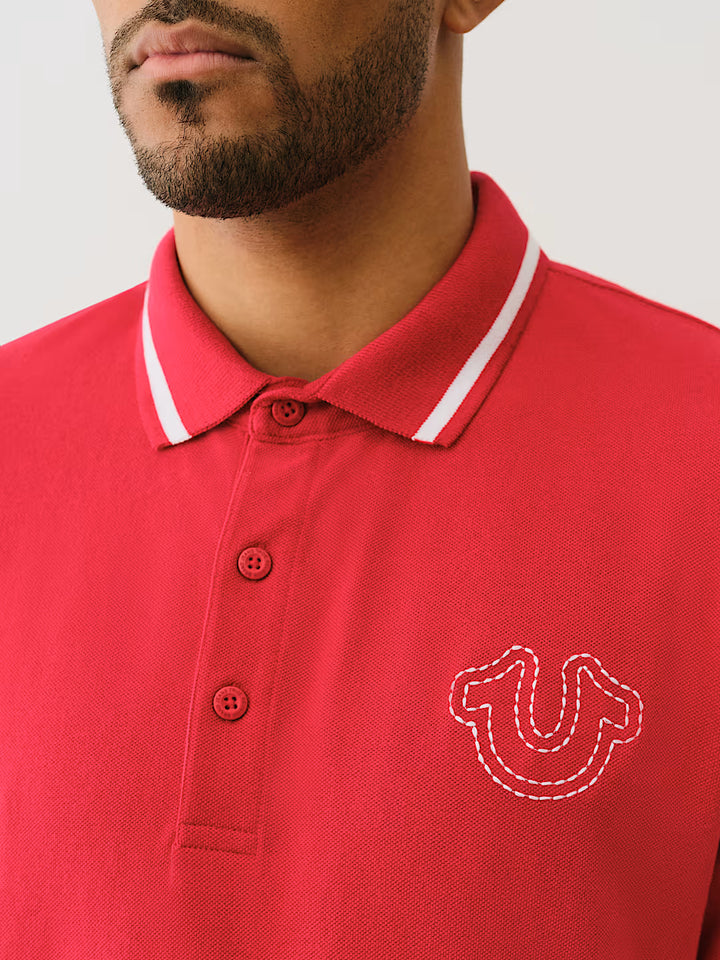 TRUE RELIGION BIG T HORSESHOE POLO SHIRT