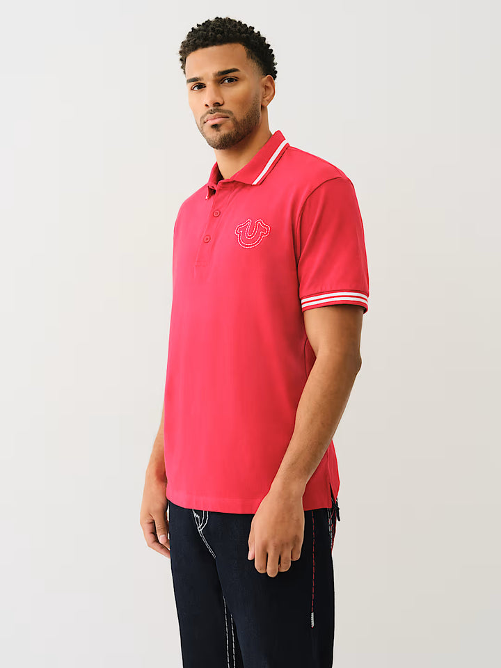 TRUE RELIGION BIG T HORSESHOE POLO SHIRT