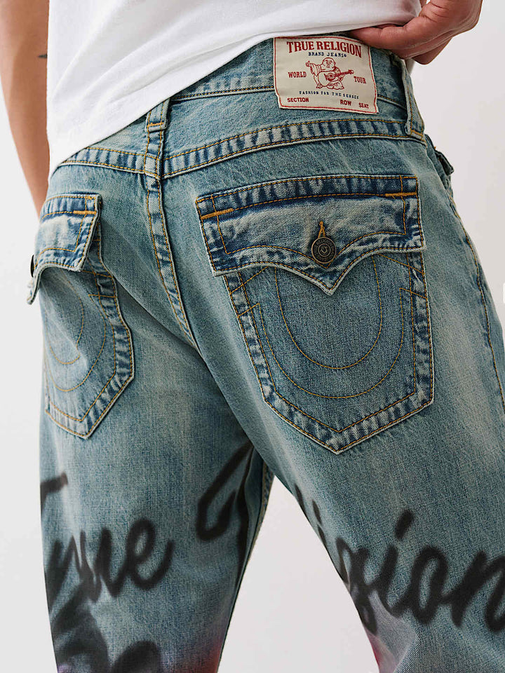 True Religion RICKY AIRBRUSH FLAP STRAIGHT JEAN 34”