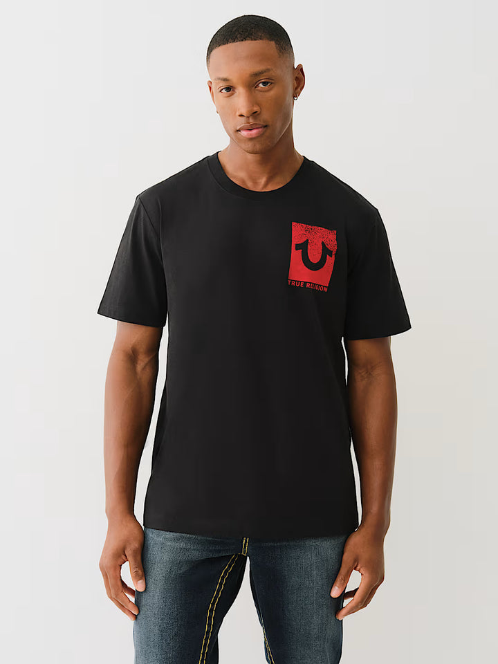 TRUE RELIGION FLOCKED BUDDHA TEE