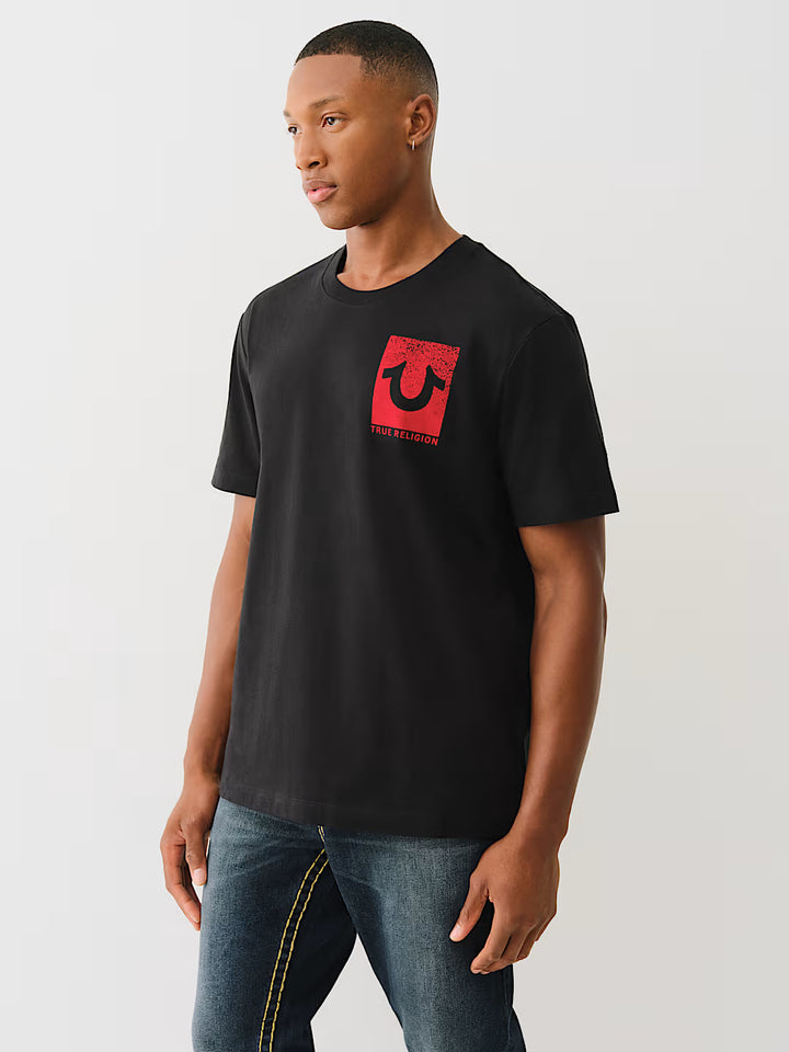 TRUE RELIGION FLOCKED BUDDHA TEE
