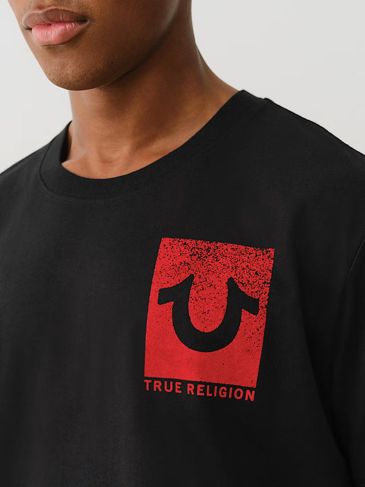 TRUE RELIGION FLOCKED BUDDHA TEE