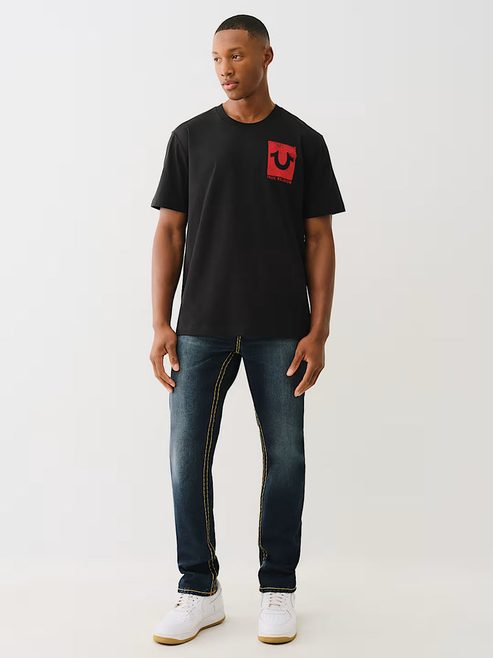 TRUE RELIGION FLOCKED BUDDHA TEE