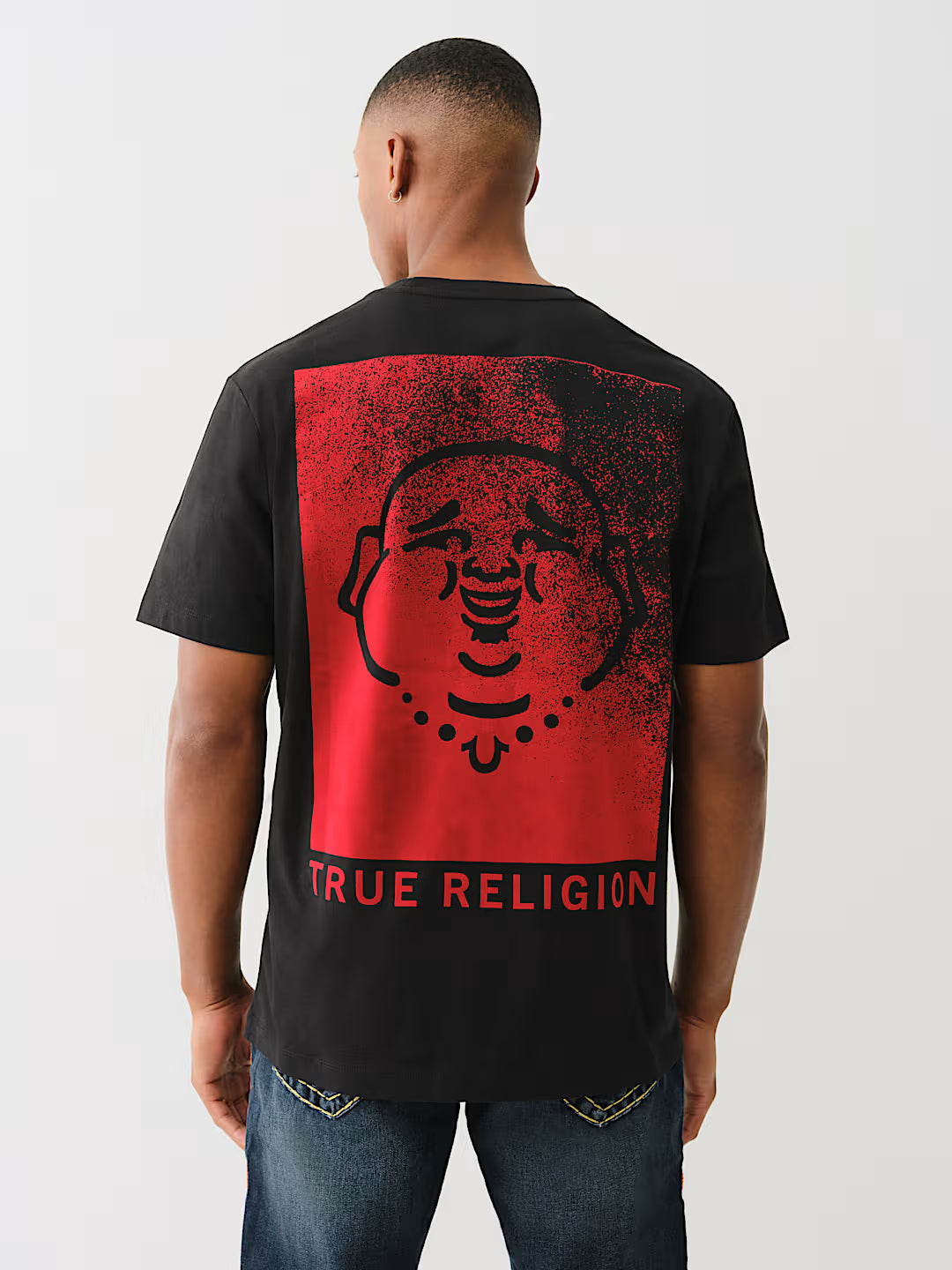 TRUE RELIGION FLOCKED BUDDHA TEE
