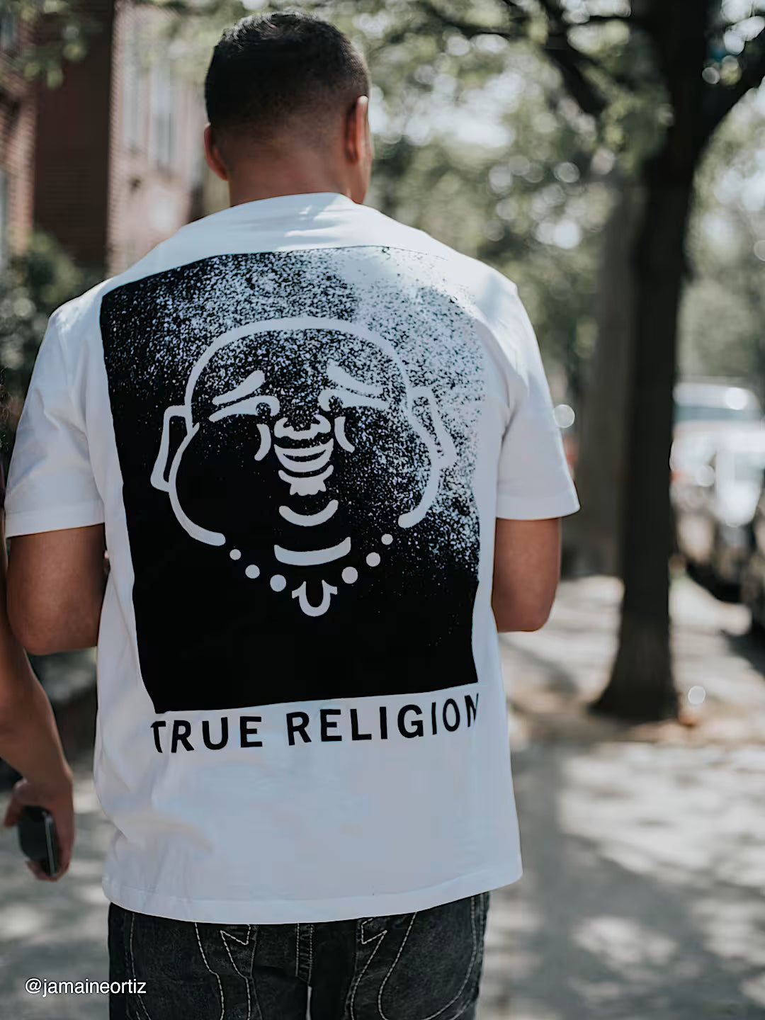 TRUE RELIGION FLOCKED BUDDHA TEE