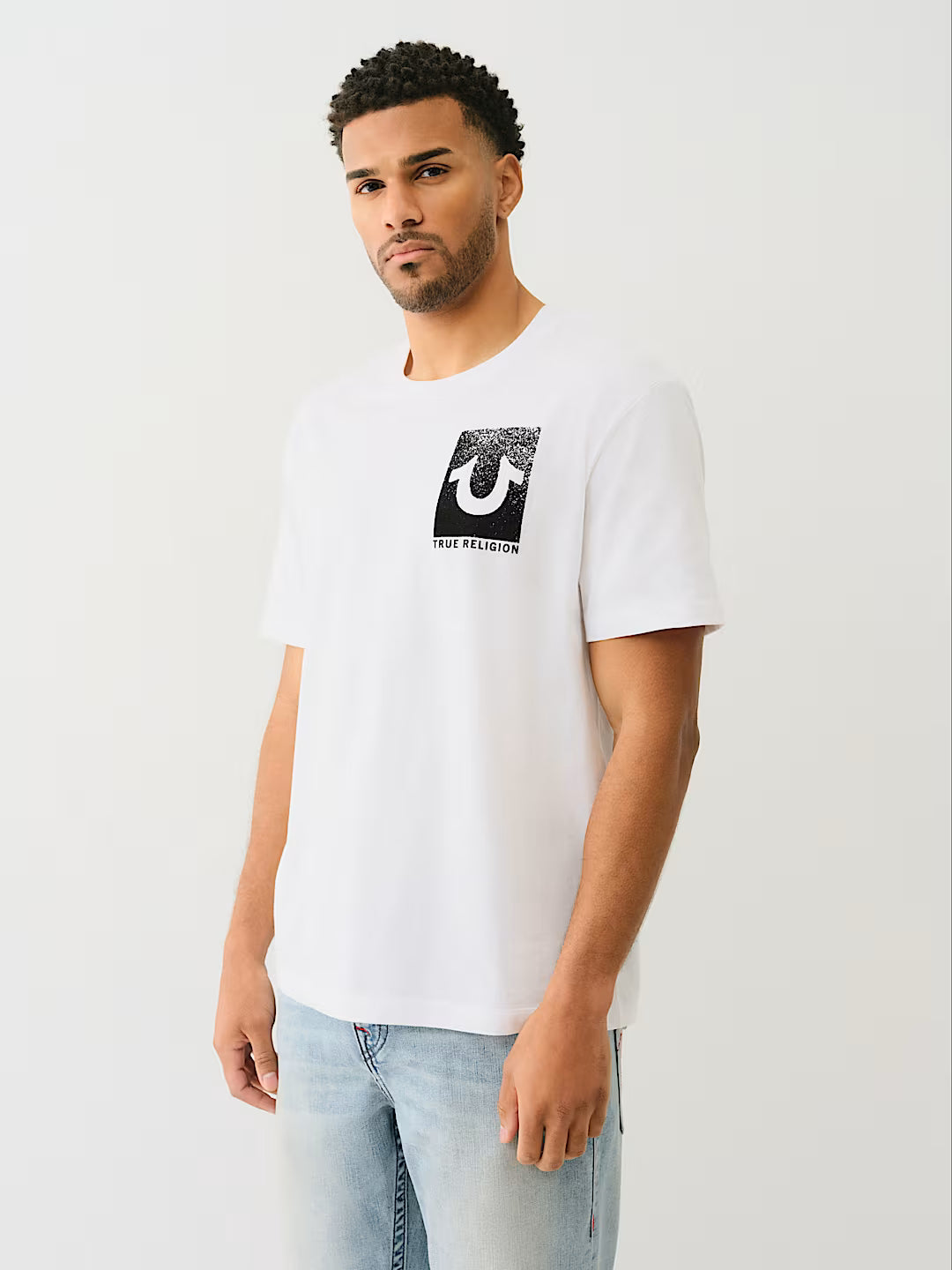 TRUE RELIGION FLOCKED BUDDHA TEE
