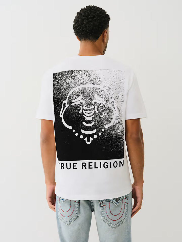 TRUE RELIGION FLOCKED BUDDHA TEE