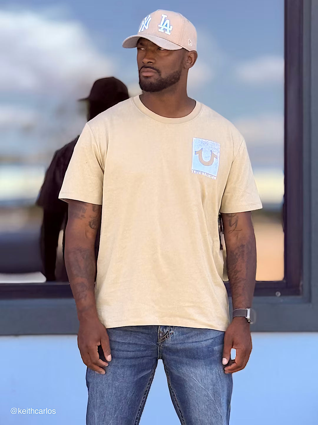 TRUE RELIGION FLOCKED BUDDHA TEE