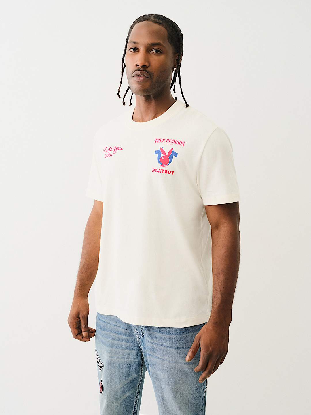 TRUE RELIGION X PLAYBOY 'TAILS YOU WIN' TEE