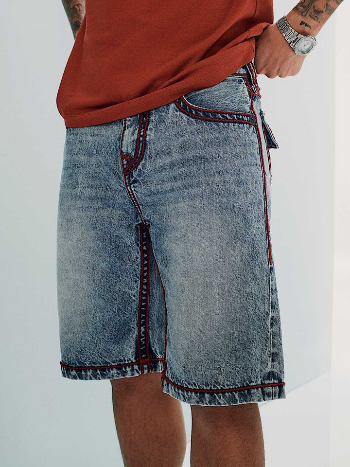 TRUE RELIGION VINNY ROPE STITCH ULTRA BAGGY SHORT