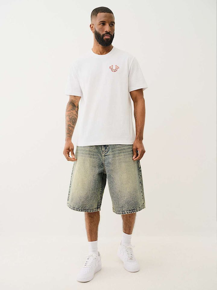 TRUE RELIGION MIKEY SUPER T BAGGY AF SHORT