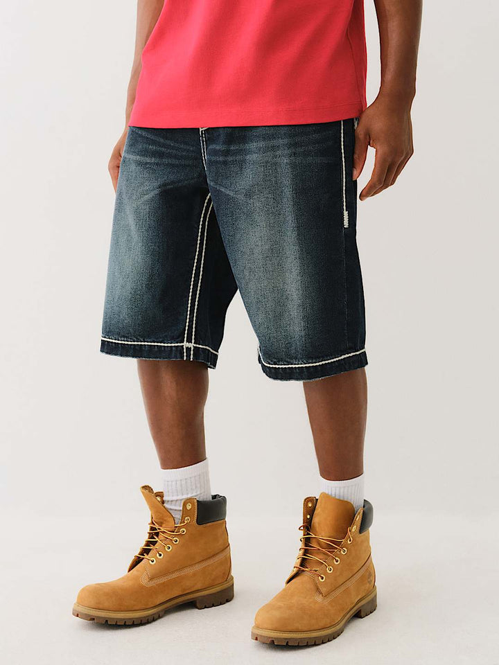 TRUE RELIGION VINNY ROPE STITCH ULTRA BAGGY SHORT