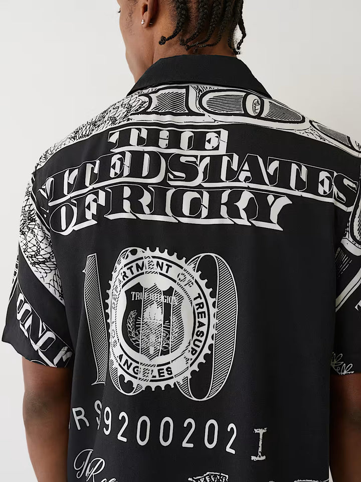 TRUE RELIGION MONEY CAMP COLLAR SHIRT