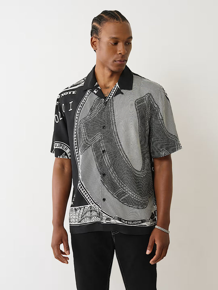 TRUE RELIGION MONEY CAMP COLLAR SHIRT