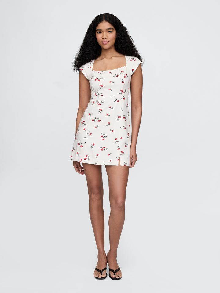 Gap Linen-Blend Cap-Sleeve Mini Dress