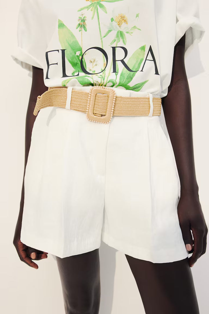 H&M BELTED TWILL SHORTS