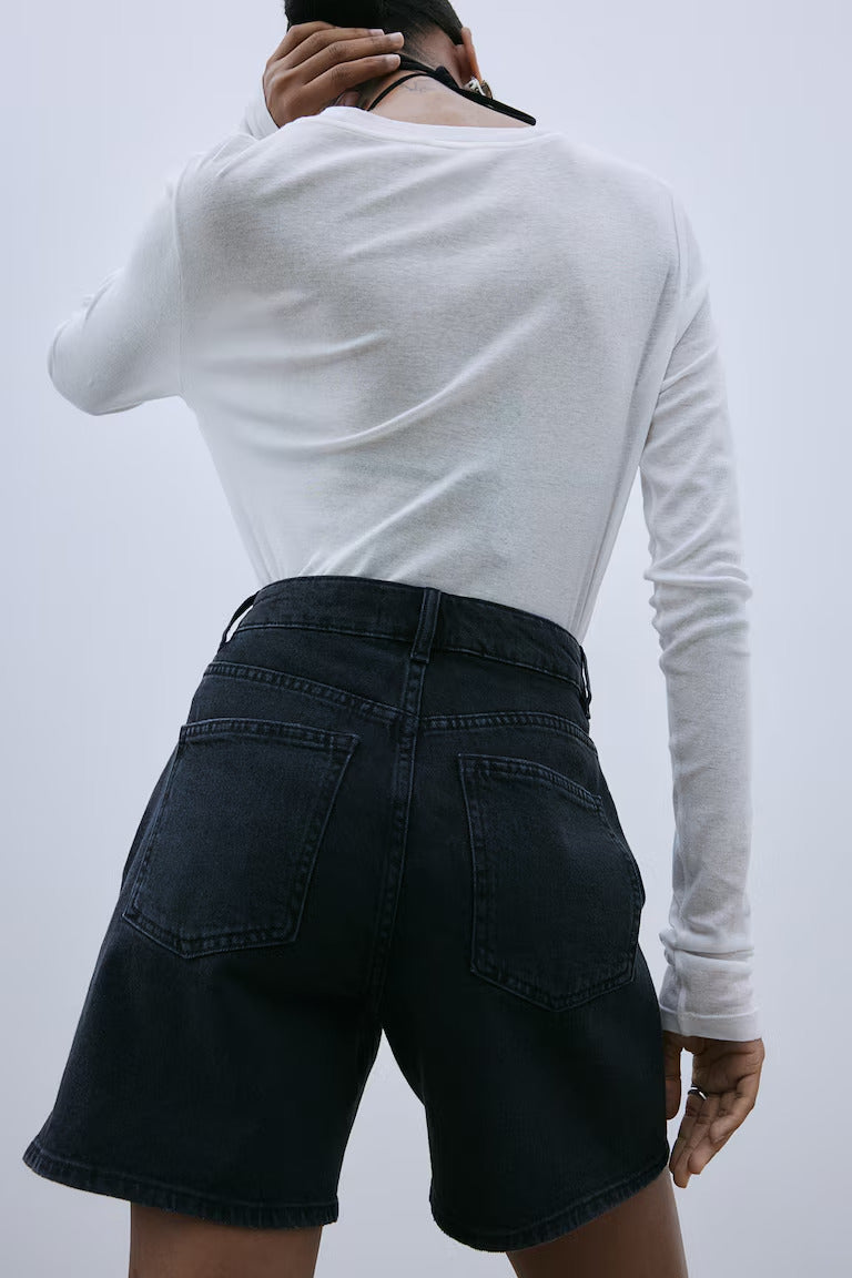 H&M HIGH WAIST DENIM SHORTS