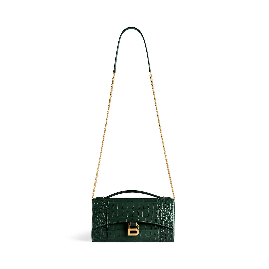 BALENCIAGA WOMEN'S HOURGLASS POCHETTE WITH CHAIN