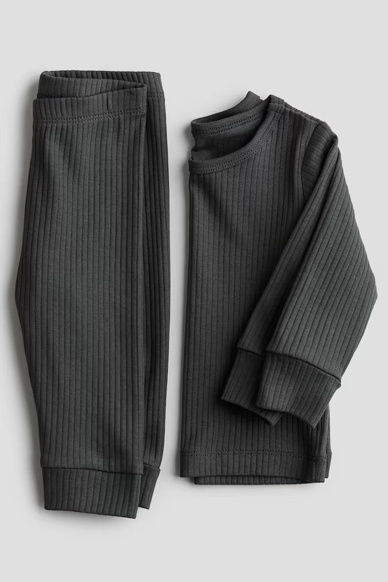 H&M RIBBED COTTON SET