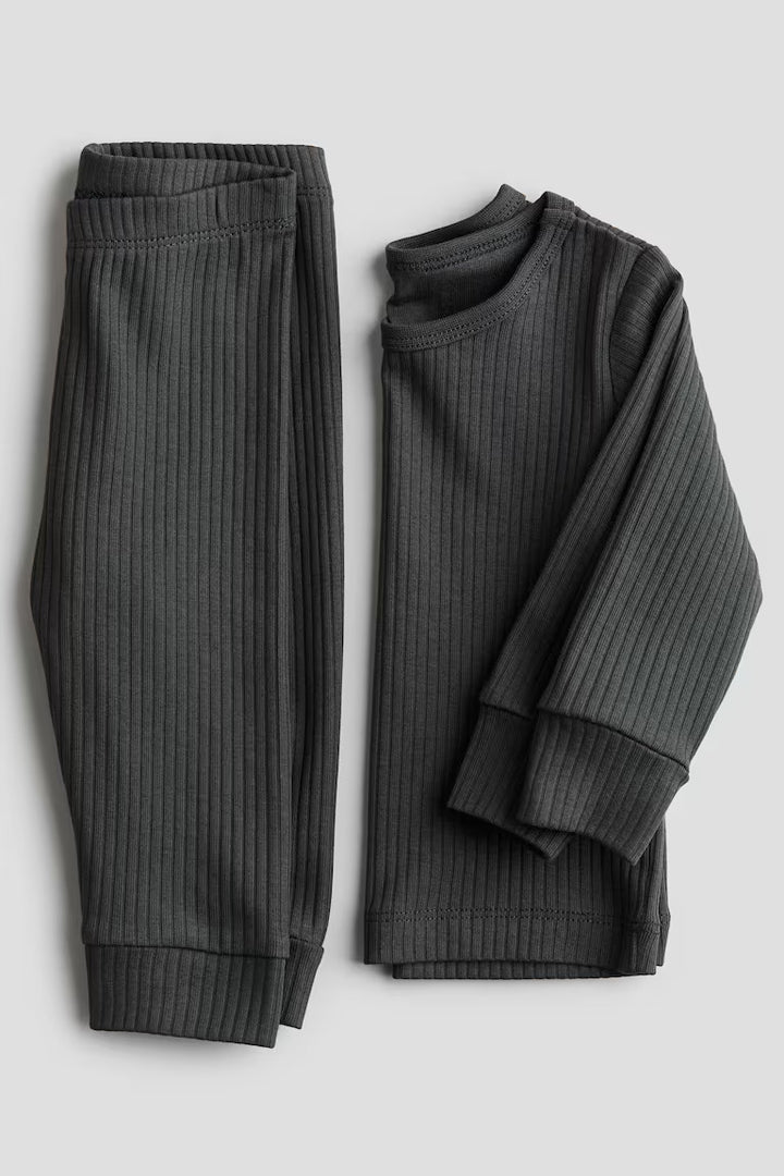 H&M RIBBED COTTON SET