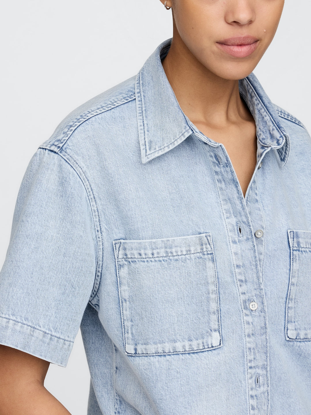 Gap UltraSoft Cropped Denim Shirt