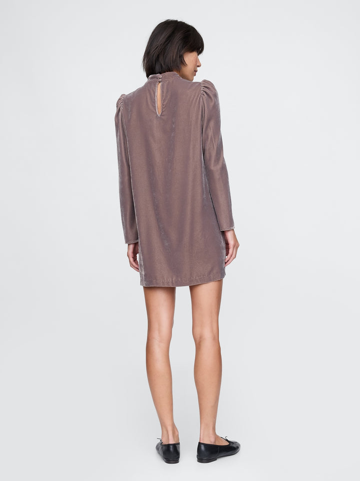 Gap Recycled Velvet Puff-Sleeve Mini Dress