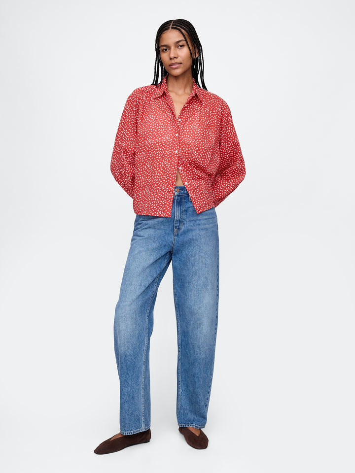 Gap Relaxed Button-Front Shirt