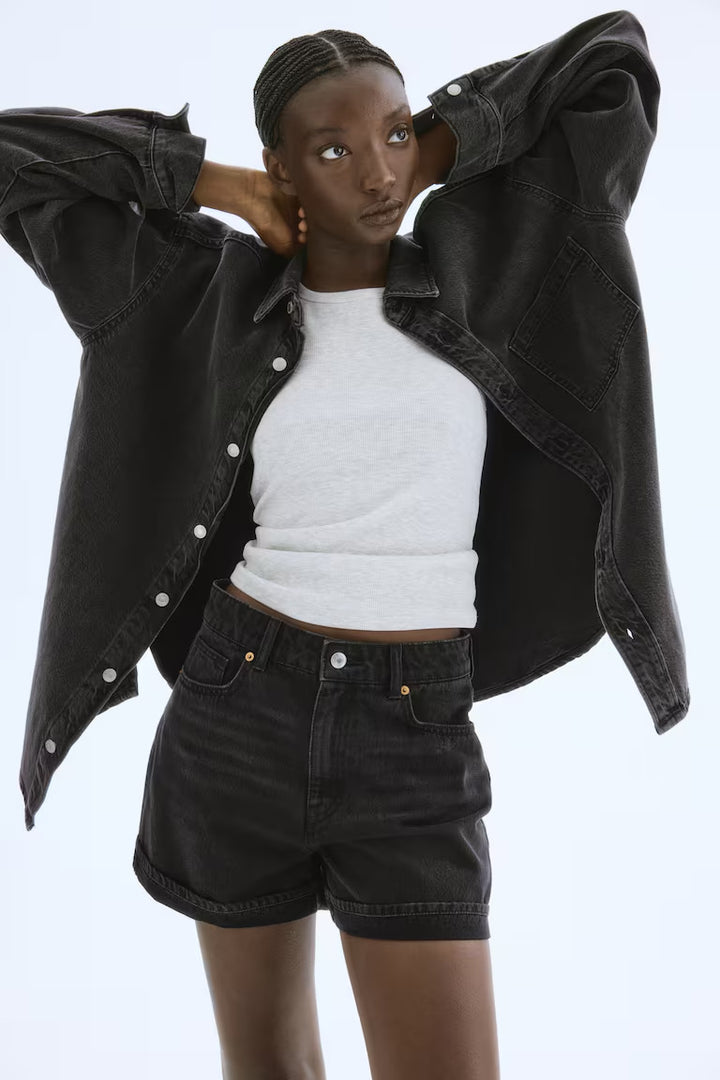 H&M HIGH WAIST DENIM SHORTS