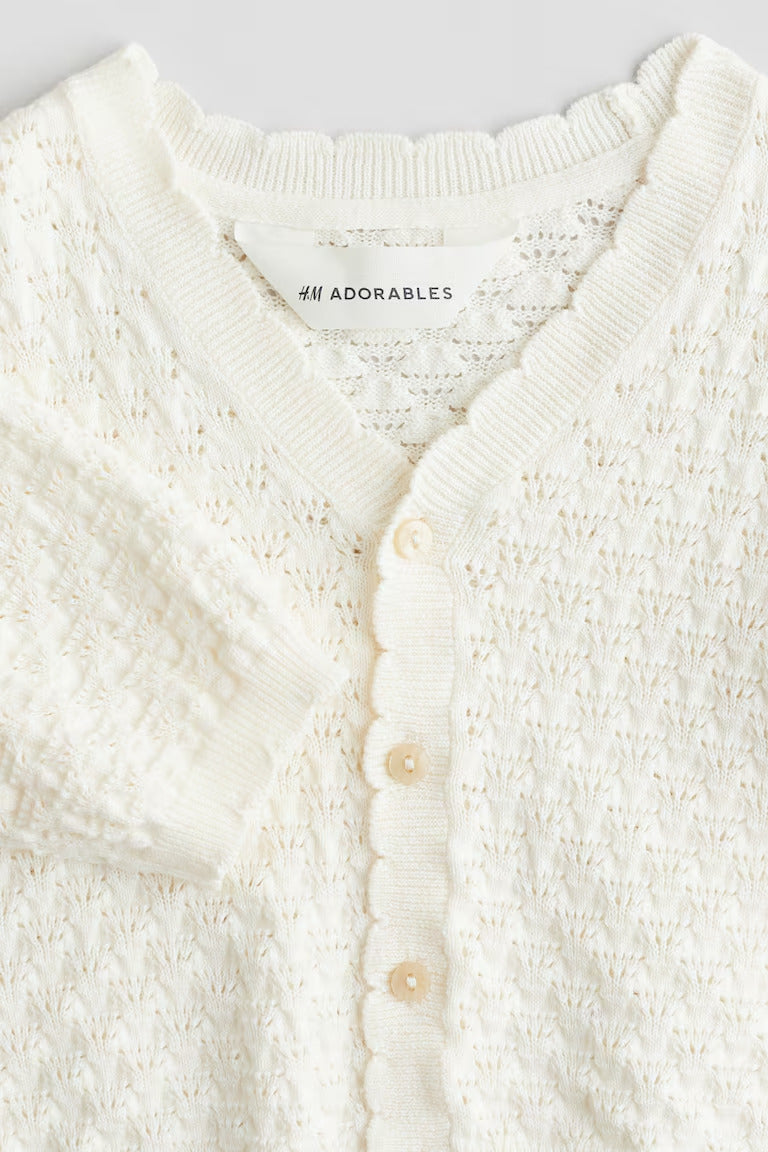 H&M Pointelle-Knit Cotton Cardigan