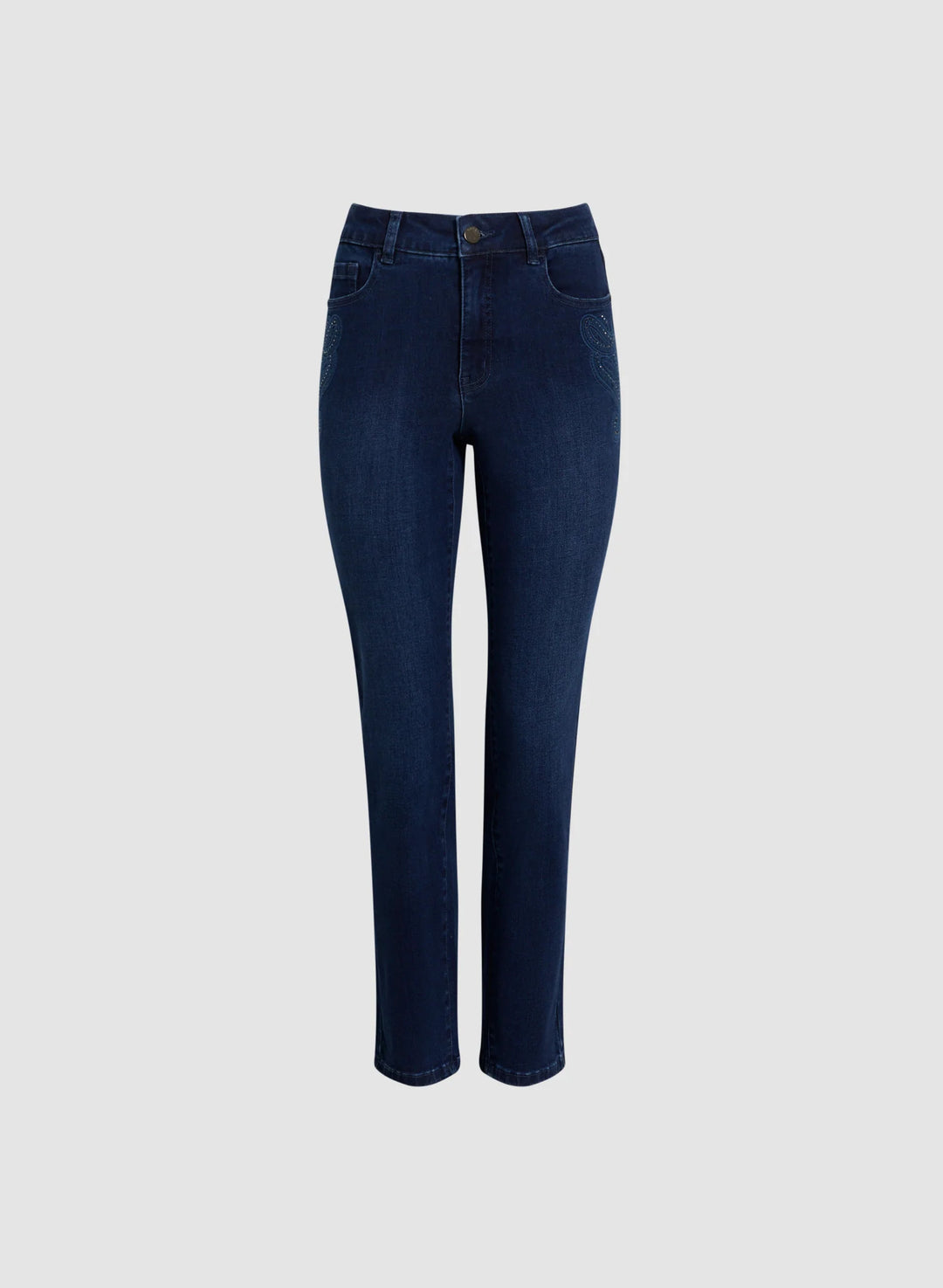 LAURA Embroidered Straight Leg Jeans