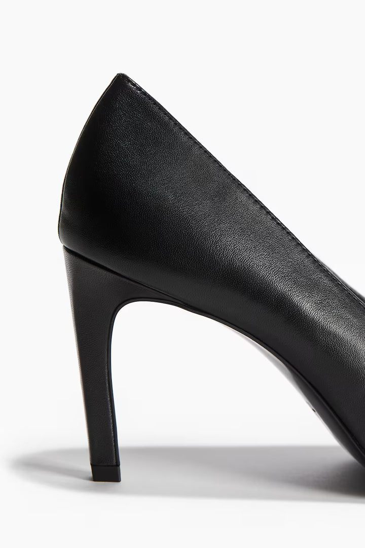 H&M Square-Toe Leather Pumps