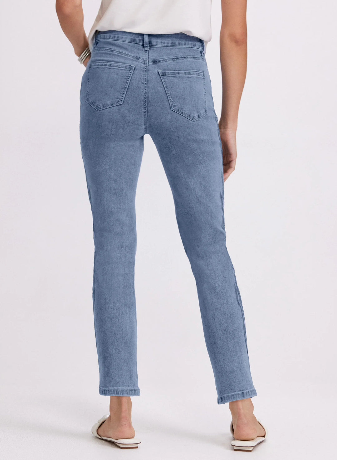 LAURA Embroidered Straight-Leg Jeans