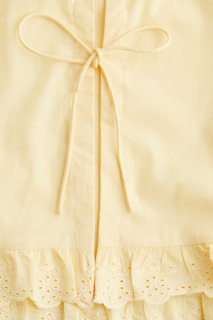 H&M Ruffle-Trimmed Cotton Blouse