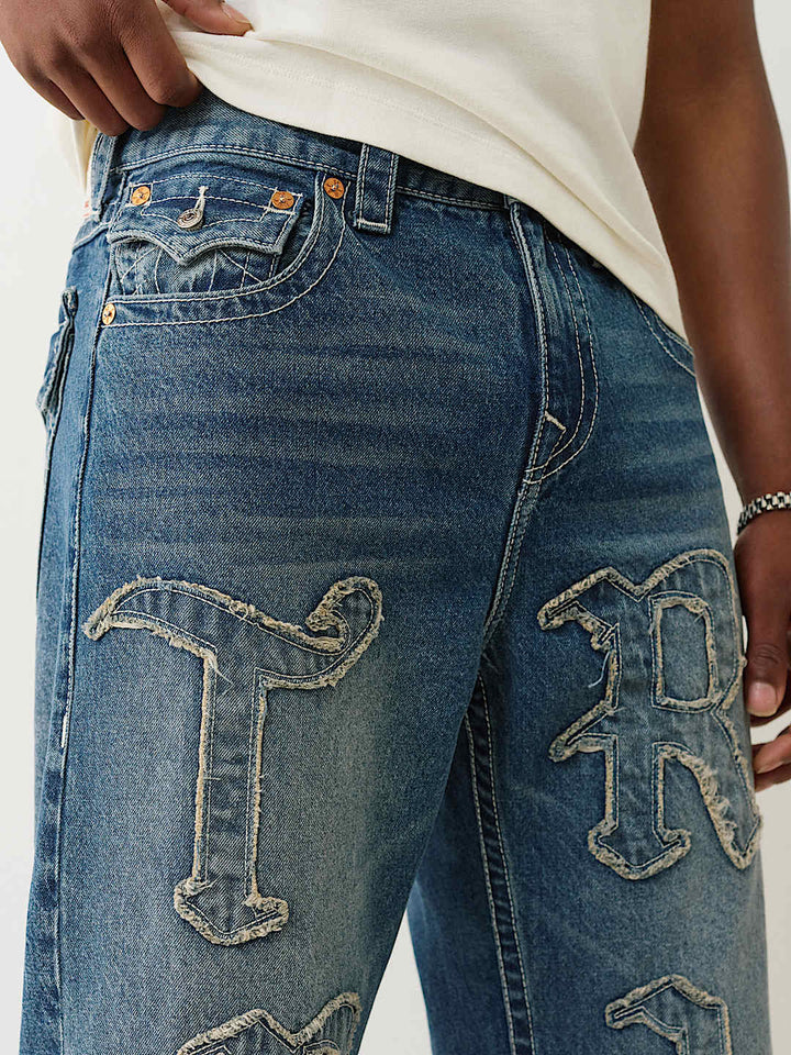 True Religion VINNY TRUE APPLIQUE BAGGY JEAN