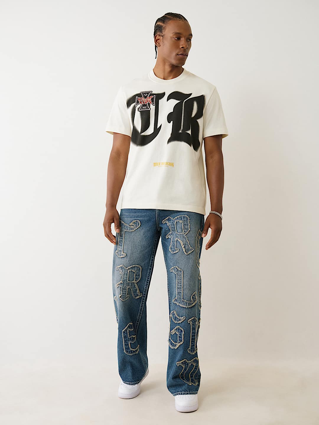 True Religion VINNY TRUE APPLIQUE BAGGY JEAN