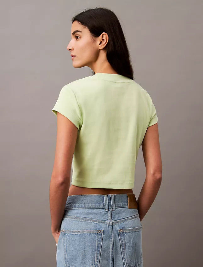 Calvin Klein Monogram Logo Ribbed Baby Tee